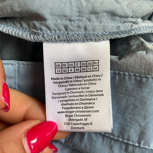 REMAIN Birger Christensen Ariane BNWOT Women Blue Wide Leg Pants New - Picture 9 of 13